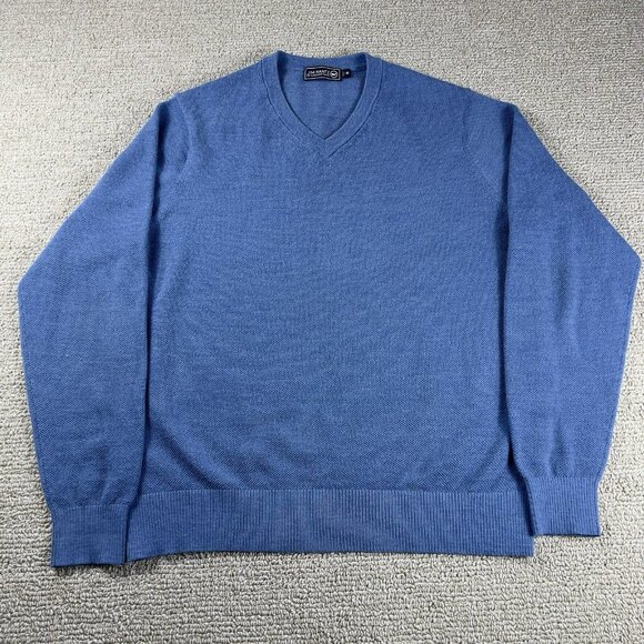 Jim Nantz Vineyard Vines Merino Wool V-Neck Sweater Blue Men’s Size Medium - Picture 1 of 8